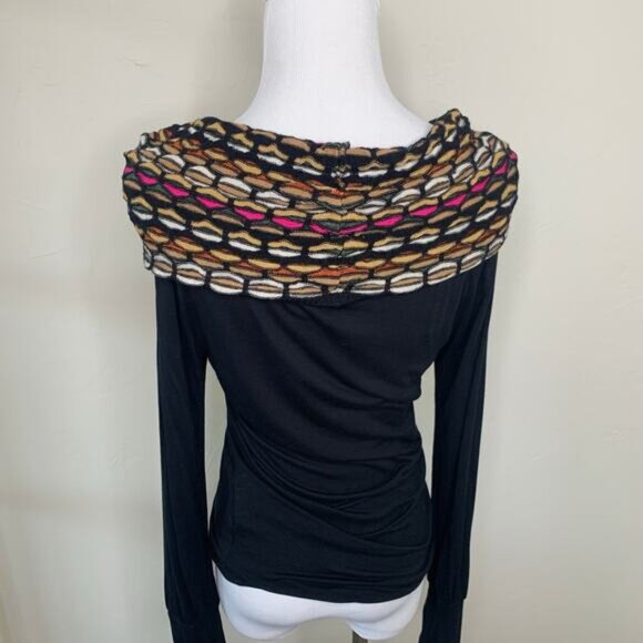 Missoni Off Shoulder Knit Top Long Sleeve Sz Small Multicolor/. - Picture 3 of 6